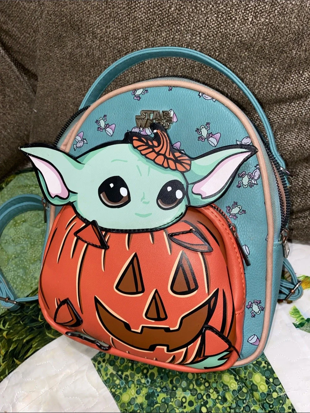 Star Wars The Child Grogu Jack-O-Lantern pumpkin Backpack